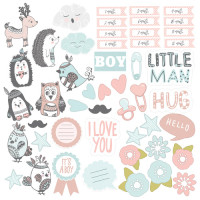Лист з картинками для вирізання Scandi Baby Boy 20х20 см