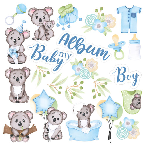 Лист с картинками для вырезания Puffy Fluffy Boy 20х20 см