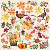 Лист с картинками для вырезания Botany Autumn 20х20 см