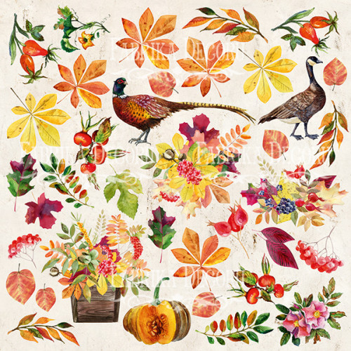 Лист с картинками для вырезания Botany Autumn 20х20 см