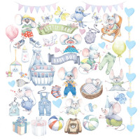 Лист з картинками для вирізання My Little Mousy Boy 20х20 см