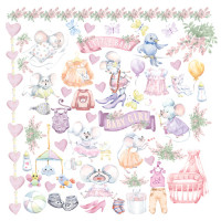 Лист з картинками для вирізання My Little Mousy Girl 20х20 см