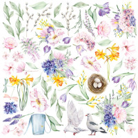 Лист з картинками для вирізання Tender Spring 20х20 см