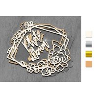 Заготовка мега шейкера Квадратная рамка Роза №2 Серебряный