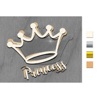 Заготовка мега шейкера Фигурная рамка Корона Принцессы Золото