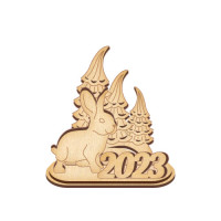 Заготовка для декорирования Зайчик с ёлочками №517