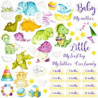 Лист з картинками для вирізання Dino baby 30,5х30,5 см