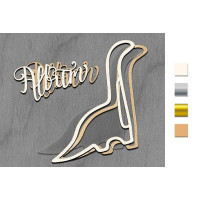 Заготівля мега шейкера, 15см х 15см, Динозавр Album Срібний