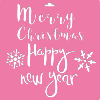 Трафарет багаторазовий XL (30х30см), Merry Christmas and Happy Year №183
