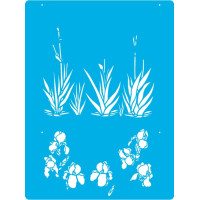 Трафарет многоразовый 10x15см Ирисы бордюр №423