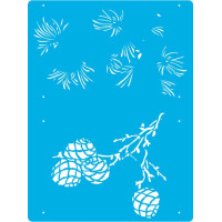 Трафарет многоразовый 10x15см Шишки бордюр №426 Трафарет многоразовый 10x15см Шишки бордюр №426