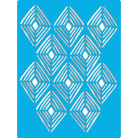 Трафарет многоразовый, 15х20 см, Многослойные ромбы, №448