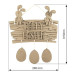 Творческий набор для раскрашивания, табличка-подвес Happy easter с веселыми зайчатами и пасхальным декором, №017
