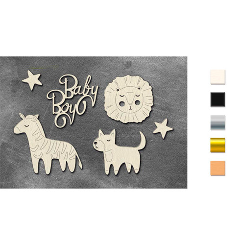 Набор чипбордов Boho Baby 10х15 см №817 Серебряный