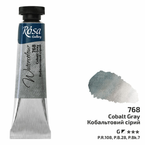 Краска акварельная в тубах 10 мл Кобальтовый серый, тубая, 10 мл, ROSA Gallery 3211768