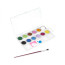 Набор акварельных красок JOVI 12 цвета в таблетированной сухой форме 22 мм + кисточка