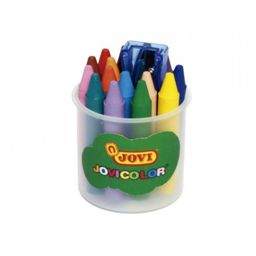 Набір кольорових олівців воскових JOVI 16 шт. + точила