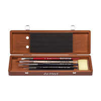 Набор кистей DaVinci для акварели 4шт. + брусковое мыло в деревянном пенале