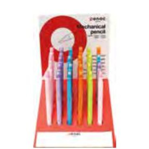 Набор механических карандашей Penac NON-STOP pastel 0,5 мм, 5 x голубой/сиреневый/оранжевый/розовый и 4 х зеленый, 24 шт.