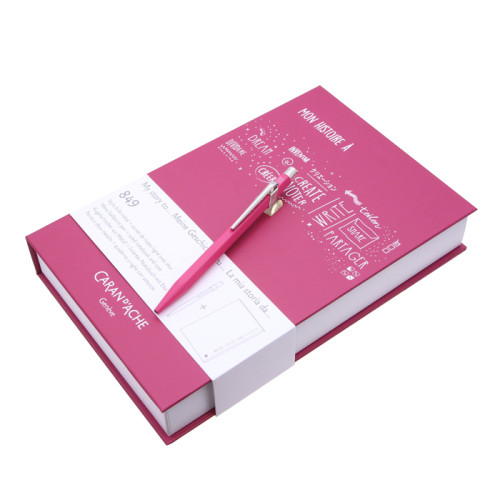 Caran d'Ache Ручка 849 Пурпурная + Записная книжка в подарочном боксе (CC0849.016)