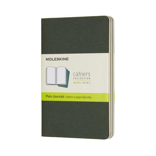 Блокнот Moleskine Cahier карманный / Нелинированный Зеленый (8055002855235)