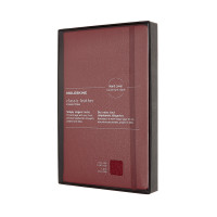 Блокнот Moleskine Leather средний / Линейка Бордо + прозрачный бокс (8053853605948)
