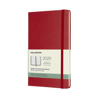 Еженедельник Moleskine Горизонтальный 2020 средний / Красный (8058647629292)
