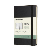 Щотижневик Moleskine 2022 кишеньковий / Чорний DHB12WN2Y22