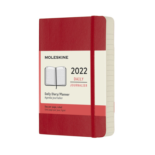Дневник Moleskine 2022 карманный / Красный Мягкий (8056420855685)