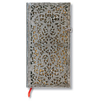 Записник Paperblanks Срібна Філігрань слім 18х9 см Лінійка Природній PB1933-6