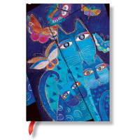 Записная книжка Paperblanks Фантастические Кошки средний 12х18 см Линейка Синие Коты (9781551563978)