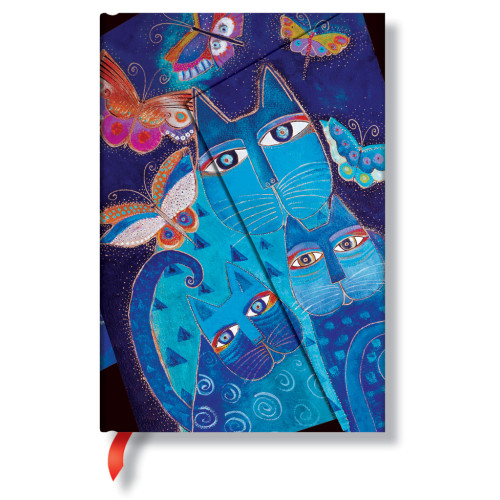Записная книжка Paperblanks Фантастические Кошки карманный 9,5х14 см Линейка Синие Коты (9781439710197)