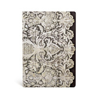 Записник Paperblanks Мереживо Аллюр середній 12х18 см Лінійка Білий PB3248-9