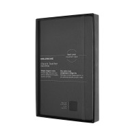 Блокнот Moleskine Leather средний / Линейка Черный + прозрачный бокс (8053853605931)