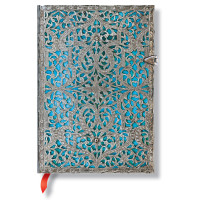 Записная книжка Paperblanks Серебряная Филигрань средняя 12х18 см Линейка Лазурная (9781439725627)