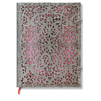 Записная книжка Paperblanks Серебряная Филигрань большой 23х18 см Линейка Розовый (9781439719152)