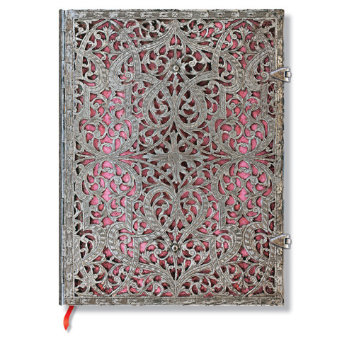 Записная книжка Paperblanks Серебряная Филигрань большой 23х18 см Линейка Розовый (9781439719152)