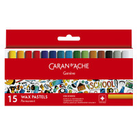 Пастель Восковая Перманентная Caran d'Ache School Line Картонный бокс, 15 цветов (7610186238154)