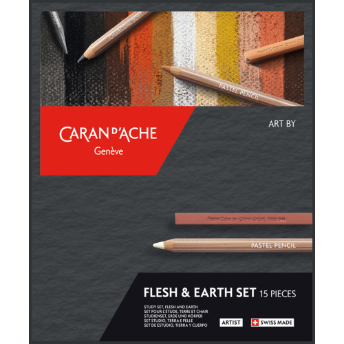 Набор Caran d'Ache Artist Flesh & Earth Картонный бокс, 15 предметов (7630002335799)