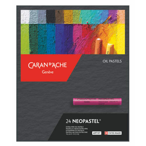 Пастель Масляная Водостойкая Caran d'Ache Neopastel Картонный бокс, 24 цвета (7610186263248)