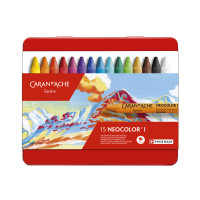 Пастель Восковая Водостойкая Caran d'Ache Neocolor I Металлический бокс, 15 цветов (7610186223150)