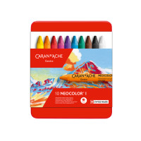Пастель Восковая Водостойкая Caran d'Ache Neocolor I Металлический бокс, 10 цветов (7610186223105)