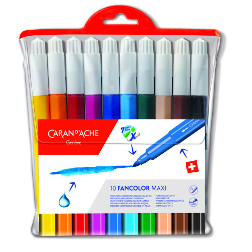 Набір Акварельних Фломастерів Caran d'Ache Fancolor Maxi Блістер, 10 кольорів 195.710