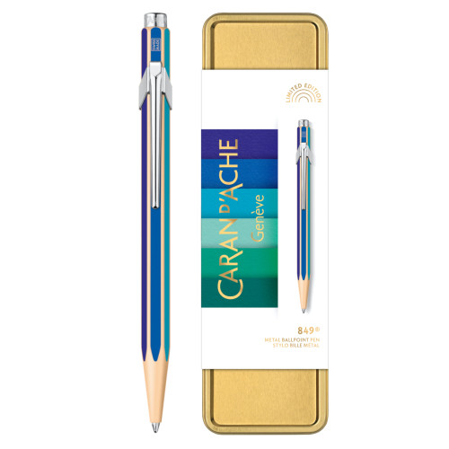 Ручка Caran d'Ache 849 Colour Treasure Холодная радуга + пенал (7630002351041)