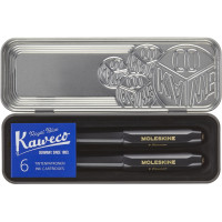 Набор Moleskine x Kaweco (Чернильная ручка + Ручка-роллер + 6 картриджей) Черный (8056598854961)