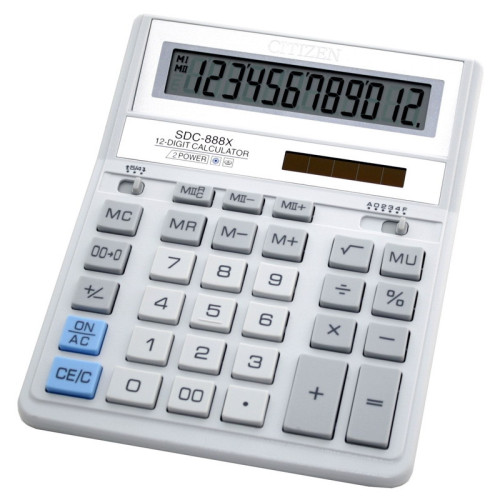 Калькулятор бухгалтерский Citizen 12-разрядный (SDC-888 XWH)