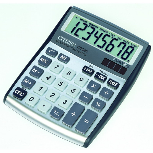 Калькулятор настольный, компактный Citizen 8-разрядный (CDC-80)