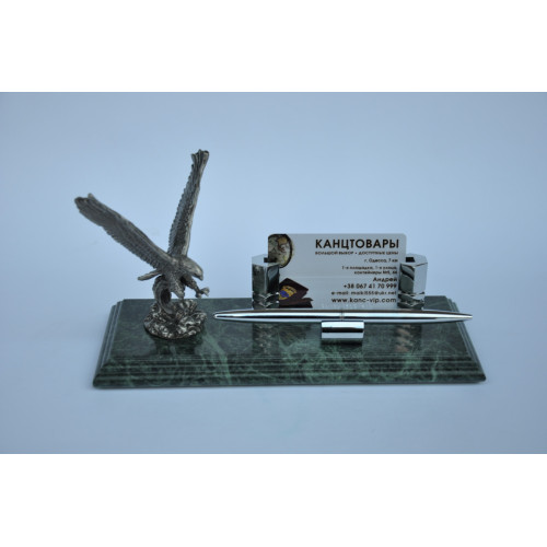 Настольный набор для руководителя Penstand, мраморный (Фигура орла, подставка для визитной карты и металлическая ручка) 8194