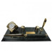 Настольный набор для руководителя Penstand, мраморный (Золотые часы, подставка для визитной карты, нож для писем и ручка) 9124