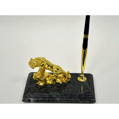 Настольный набор для руководителя Penstand, мраморный (Фигура золотого тигра и ручка) 6129
